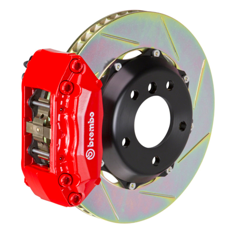 Brembo 00-04 Jetta 1.8t Front GT BBK 4 Piston Cast 2pc 328x28 2pc Rotor Slotted Type1-Red
