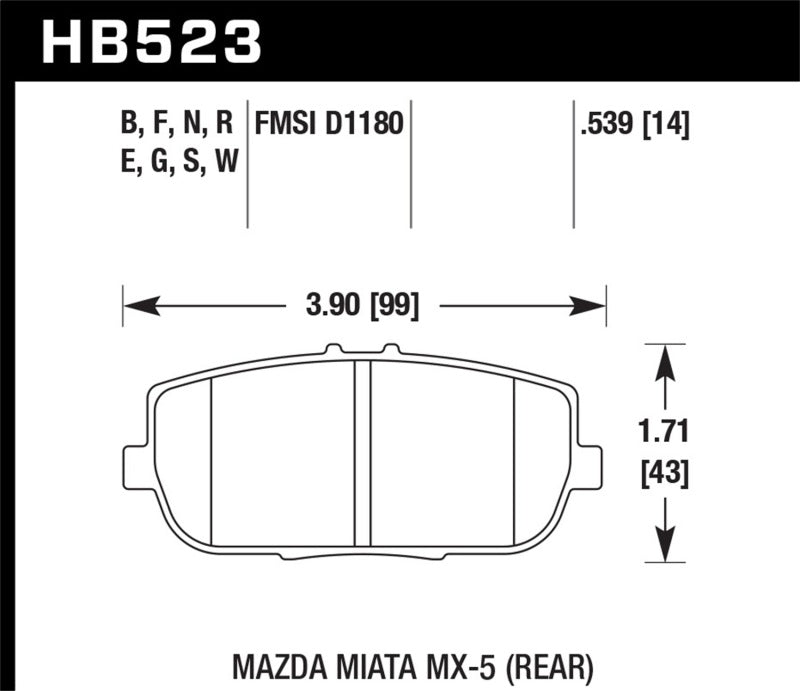 Hawk 17-19 Fiat 124 Spider 1.4L Abarth Rear ER-1 Brake Pads