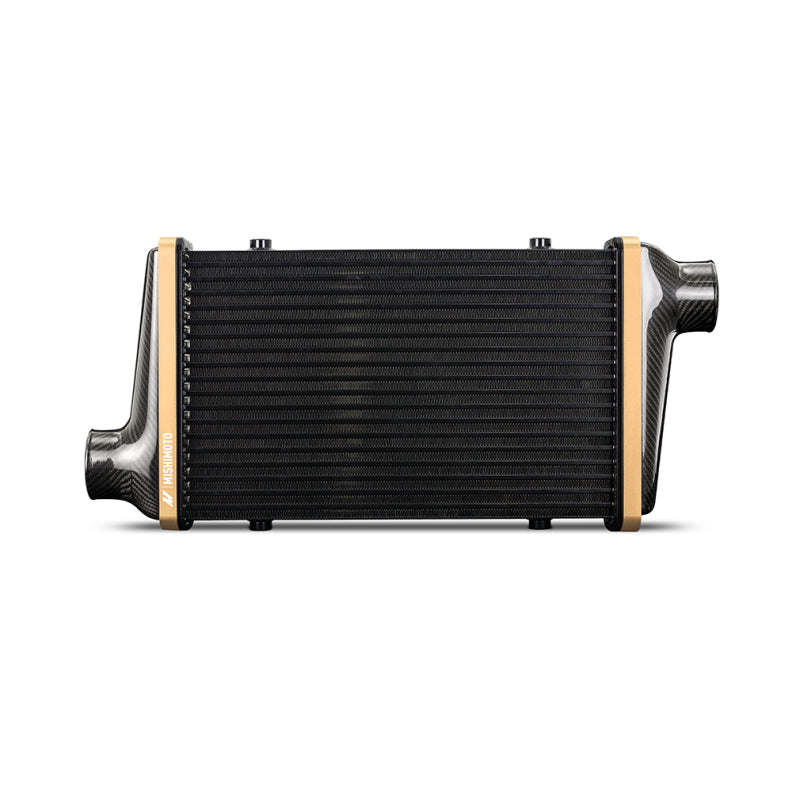 Mishimoto Universal Carbon Fiber Intercooler - Gloss Tanks - 600mm Black Core - S-Flow - DG V-Band