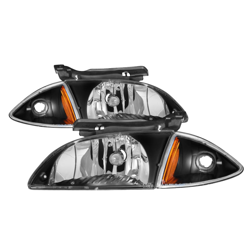 xTune Chevy Cavalier 00-02 Corner Lamp & Headlights 4pcs set-Black HD-JH-CCAV00-SET-BK