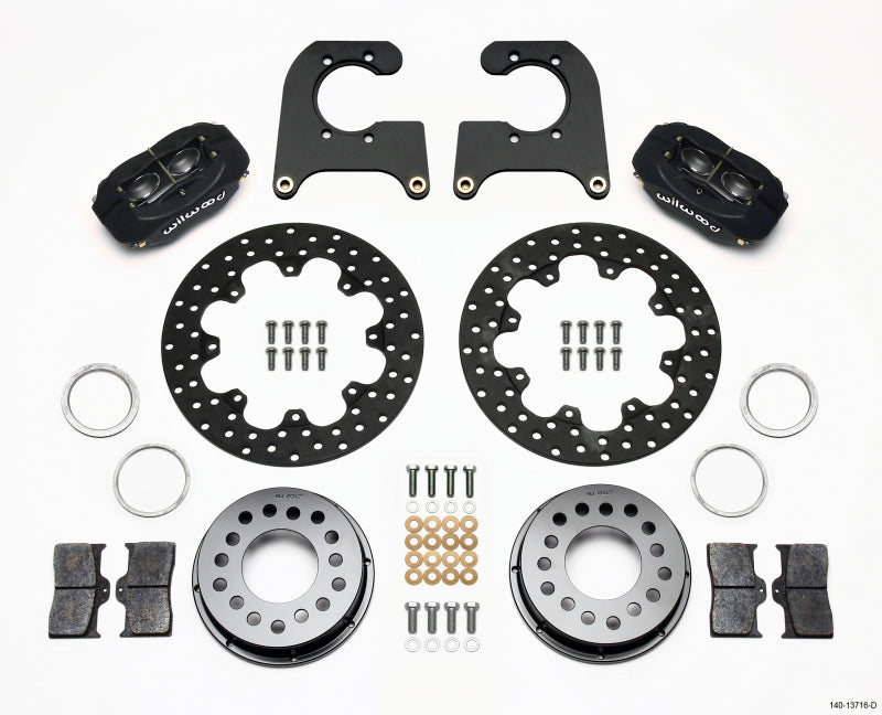 Wilwood Forged Dynalite Rear Drag Kit Drilled Rotor Ford 8.8 Special w/2.50in Offset-5 Lug