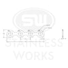 Stainless Works Small Block Ford 4.6L 2V Round Port Header 304SS Exhaust Flanges 1-5/8in Primaries