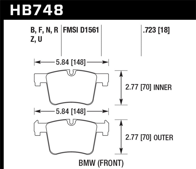 Hawk 12-16 BMW 328i/328i xDrive / 14-16 BMW 428i/428i xDrive DTC-70 Race Front Brake Pads