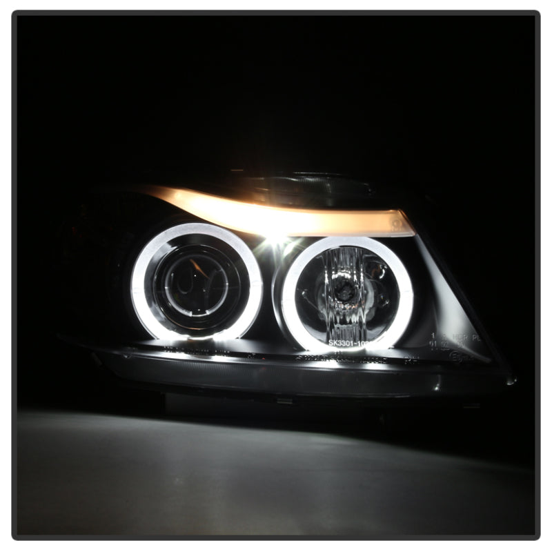 Spyder BMW E90 3-Series 06-08 Projector LED Halo Amber Reflector Rplc Bulb Blk PRO-YD-BMWE9005-AM-BK