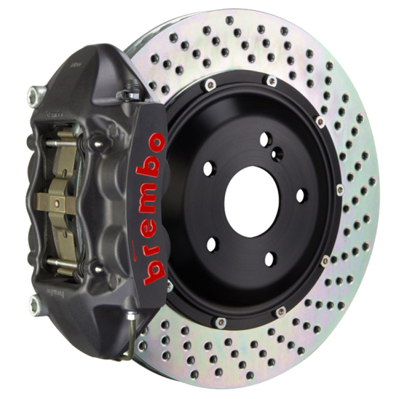 Brembo 04-10 5-Series (Excl. xDrive/M5) Rear GTS BBK 4 Pist Cast 345x28 2pc Rotor Drilled-Black HA