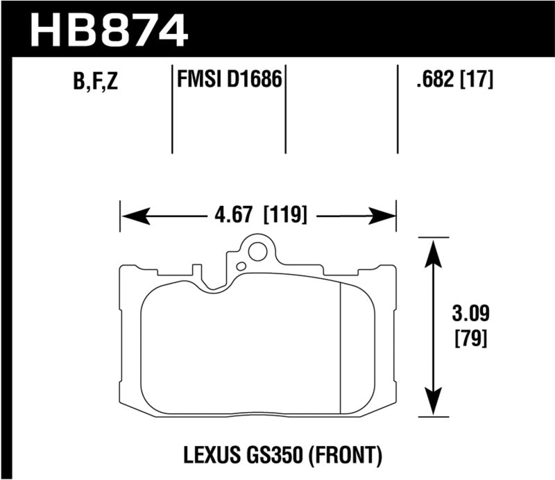Hawk 13-19 Lexus GS350 / 15-19 Lexus RC350 HPS 5.0 Front Brake Pads