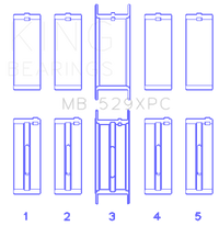 King Ford 260CI/289CI/302 5.0L Windsor Coated Crankshaft Main Bearing Set of 5 (Size .010)