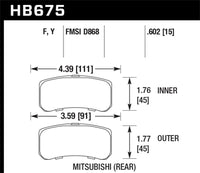 Hawk 09+ Mitsubishi Lancer Ralliart / 08+ Lancer GTS LTS Rear Brake Pads
