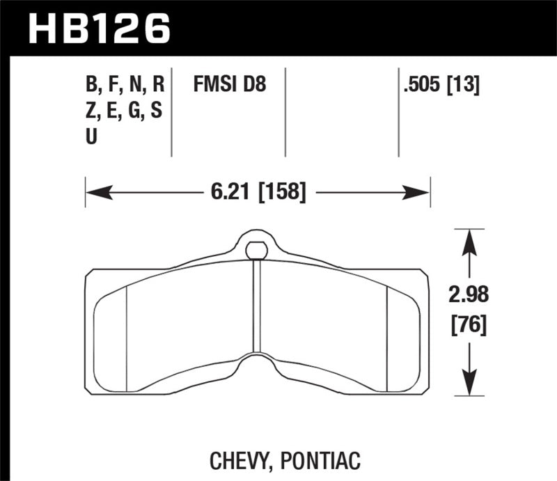 Hawk 65-73 Chevrolet Corvette Front ER-1 Brake Pads