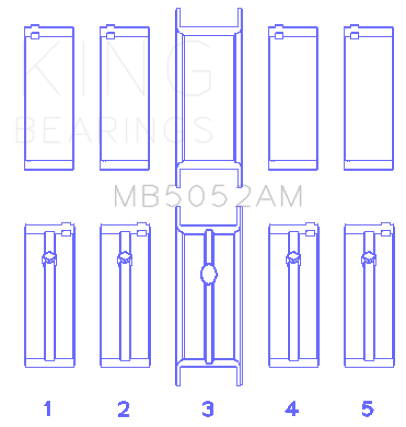 King Engine Bearings Chrysler/Mitsubishi 122ci 2.0L (Size 0.5) Main Bearing Set