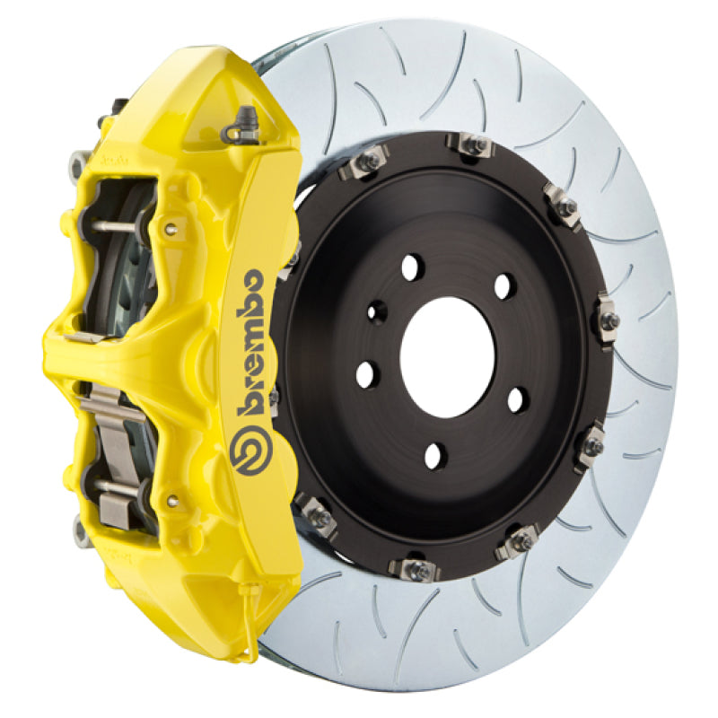 Brembo 15-23 Mustang GT (S550) Front GT BBK 6 Piston Cast 405x34 2pc Rotor Slotted Type-3- Yellow
