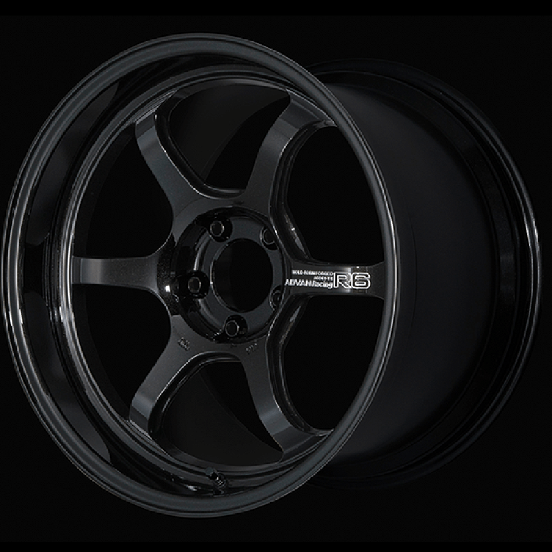 Advan R6 18x10.0 +24 5-114.3 Racing Titanium Black Wheel