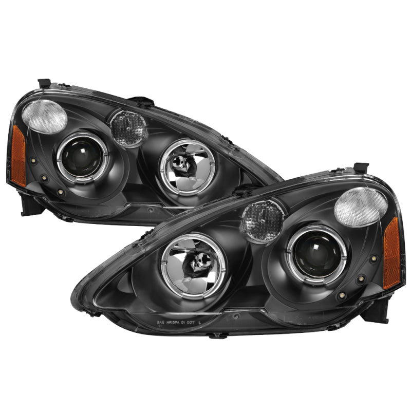 xTune Acura RSX 2002-2004 Halo Projector Headlights - Black PRO-JH-ARSX02-HL-BK