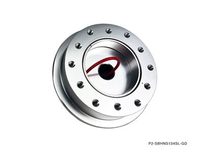 P2M Billet Aluminum 40MM Steering Wheel Hub Adapter Silver Nissan S13/14