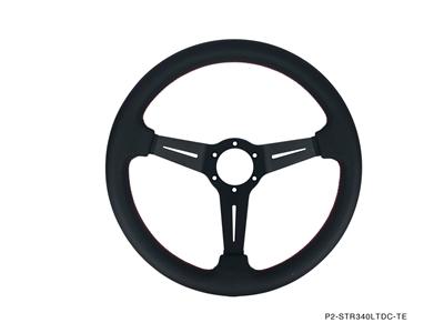 P2M Competition Steering Wheel: 340MM Deep Corn Leather