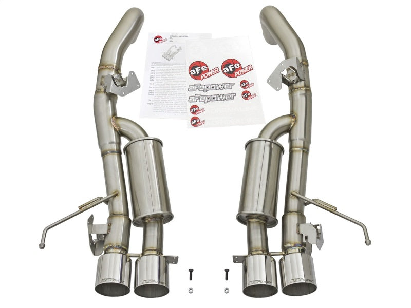aFe MACHForce XP 3in-2 1/2in Axle Back 304SS Exhaust w/ Polished Tips 14-17 Chevy Corvette V8-6.2L