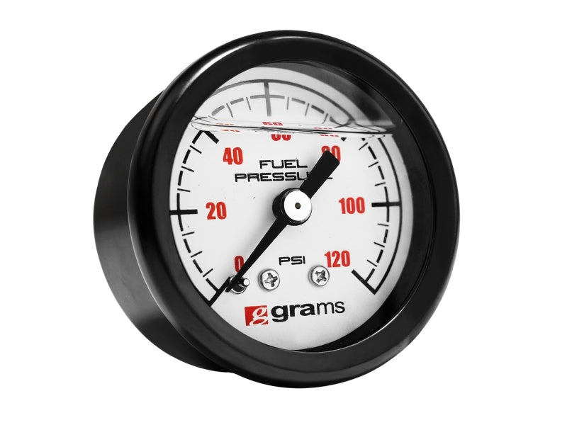 Grams Performance Universal 0-120 PSI Fuel Pressure Guage - White Face