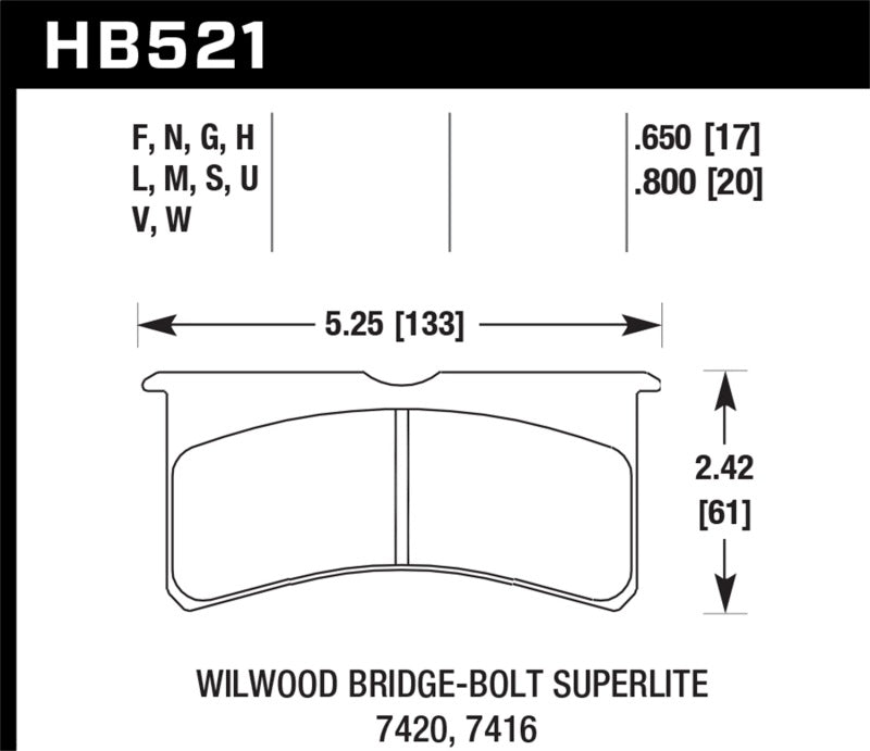 Hawk Wilwood Superlite DTC-70 Race Brake Pads