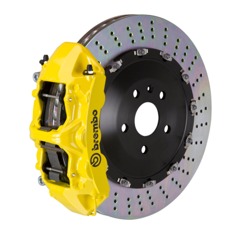 Brembo 06-10 M5/06-10 M6 Front GT BBK 6 Piston Cast 405x34 2pc Rotor Drilled- Yellow
