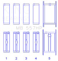 King General Motors 75+ 262/267/302/307/327/327/350 Main Bearing Set