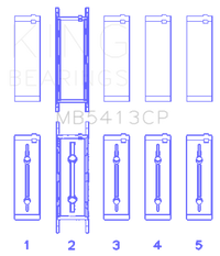 King Engine Bearings Opel LNF/LSJ/L42/61/Z22SE Crankshaft Main Bearing Set (Set of 5)
