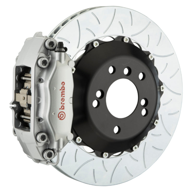 Brembo 04-10 5-Series (Excl. xDrive/M5) Rr GT BBK 4Pist Cast 2pc 345x28 2pc Rotor Slot Type3-Silver