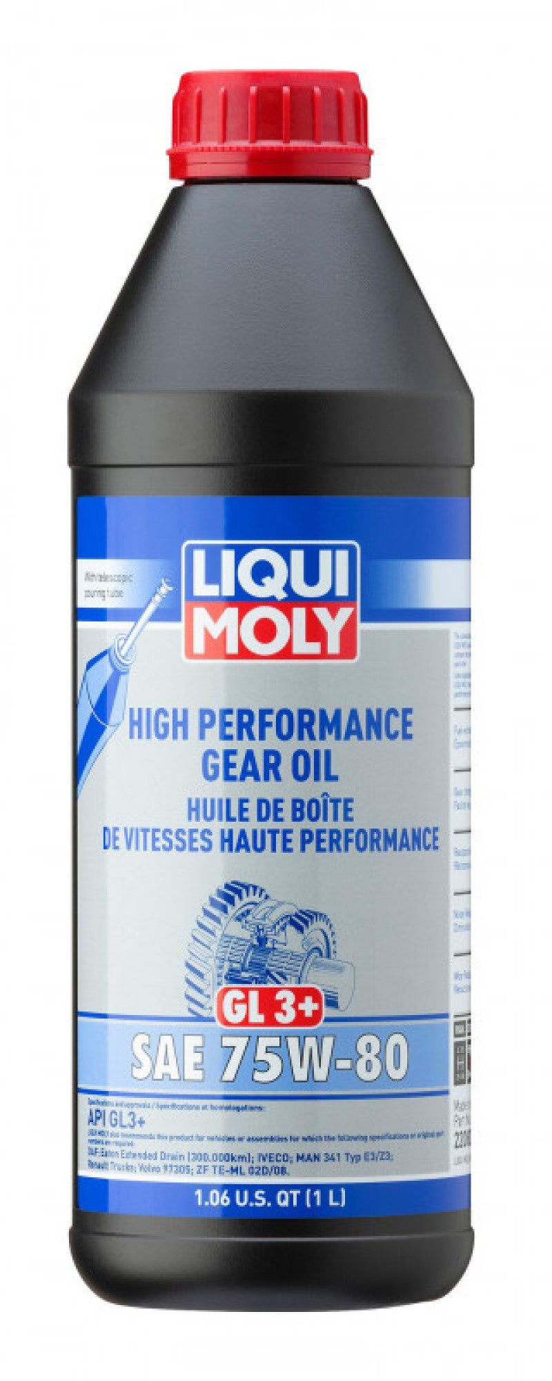 LIQUI MOLY 1L High Performance Gear Oil (GL3+) SAE 75W80