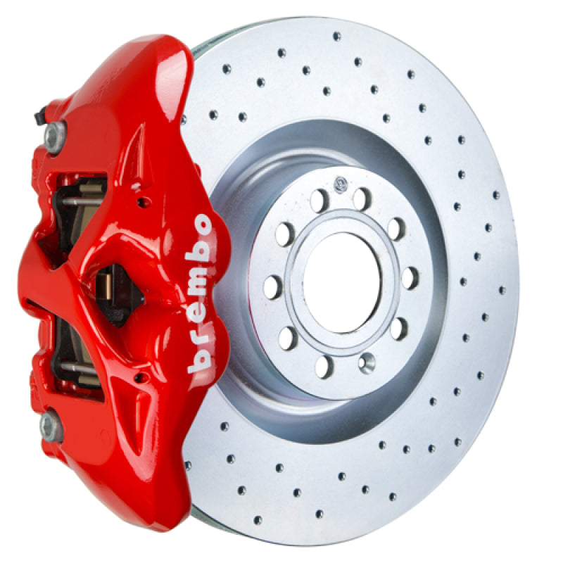 Brembo 14-20 A3 Front GT BBK 4 Piston Cast 345x30 1pc Rotor Drilled-Red