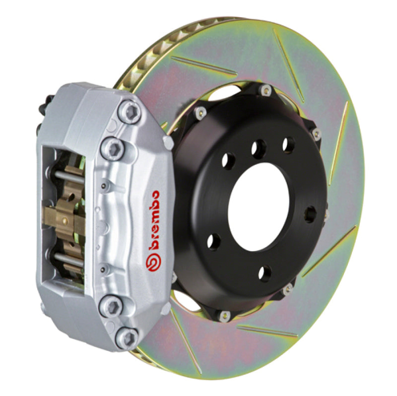 Brembo 97-01 Integra Type-R Front GT BBK 4 Piston Cast 2pc 328x28 2pc Rotor Slotted Type1-Silver