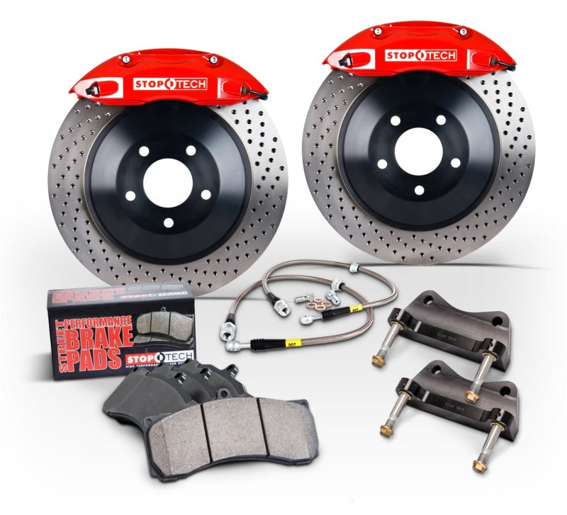 StopTech 2015 Ford Mustang GT Front Big Brake Kit Blue ST-60 Calipers 380x34mm Slotted 1pc Rotors