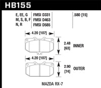 Hawk 90 Mazda RX-7 GXL/U  / 86-91 & 93-95 RX-7 HT-10 Race Front Brake Pads