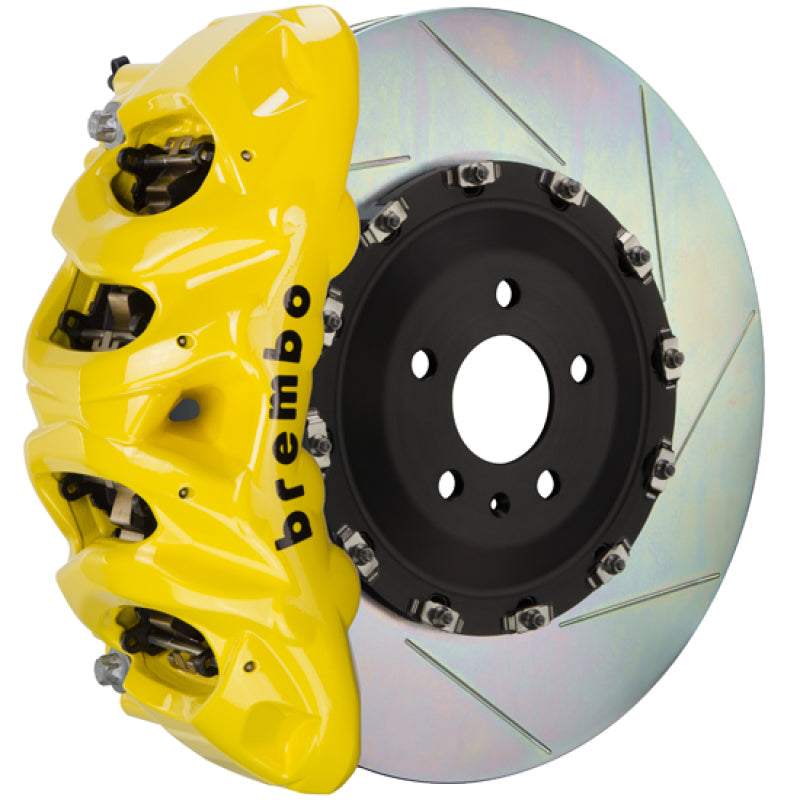 Brembo 12-20 GS350 Rear GT BBK 4 Piston Cast 345x28 2pc Rotor Slotted Type1 - Yellow