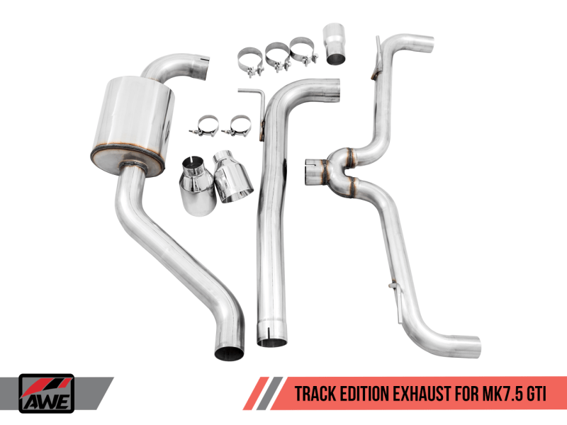 AWE Tuning Volkswagen GTI MK7.5 2.0T Track Edition Exhaust w/Chrome Silver Tips 102mm
