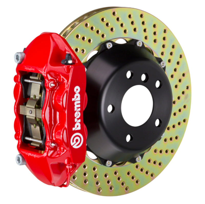 Brembo 11-18 S60 T5/T6/R-Design Front GT BBK 4 Piston Cast 365x29 2pc Rotor Drilled-Red