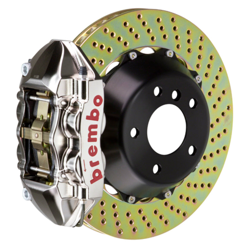 Brembo 14+ Q50/Q50S (Excl. AWD) Rear GTR BBK 4 Piston Billet380x28 2pc Rotor Drilled- Nickel Plated