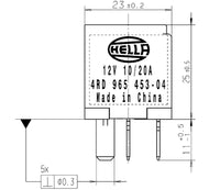 Hella Relay Micro Iso 5 Pole 12V Spst Res
