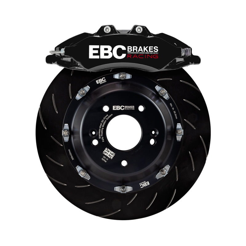 EBC Racing 07-13 BMW M3 (E90/E92/E82) Black Apollo-6 Calipers 380mm Rotors Front Big Brake Kit