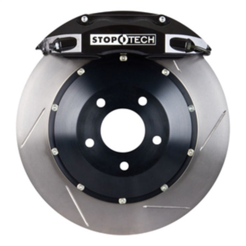 StopTech 91-05 Acura NSX Rear BBK w/Black ST-40 Calipers Slotted 328x28mm Rotors Pads SS Lines