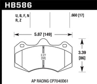 Hawk 2014 McClaren MP4-12C (Spider) DTC-60 Rear Race Brake Pads