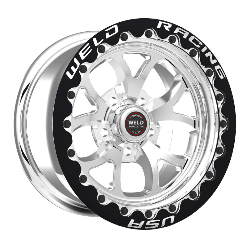 Weld S76 15x9 / 5x4.5 BP / 6.5in. BS Polished Wheel (Medium Pad) - Black Single Beadlock MT