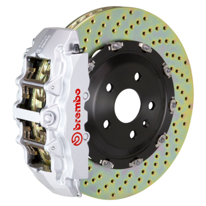 Brembo 05-11 A6 3.0T/4.2L Front GT BBK 6 Piston Cast 380x34 2pc Rotor Drilled-Silver