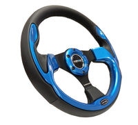 NRG Reinforced Steering Wheel (320mm) Blk w/Blue Trim