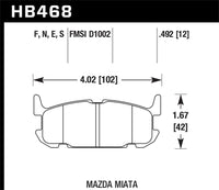 Hawk 01-05 Mazda Miata 1.8L Base Pads Only Rear ER-1 Brake Pads