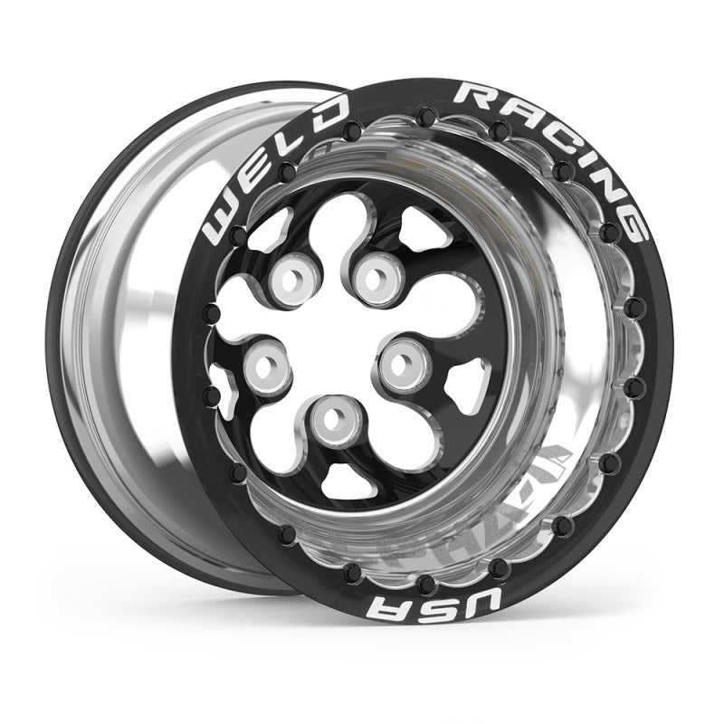 Weld Alpha-1 15x12 / 5x4.5 BP / 5in. BS Black Wheel - Black (Powder Coated) Double Beadlock MT