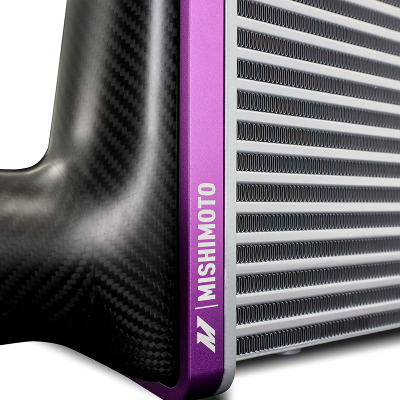 Mishimoto Universal Carbon Fiber Intercooler - Gloss Tanks - 600mm Gold Core - C-Flow - BL V-Band