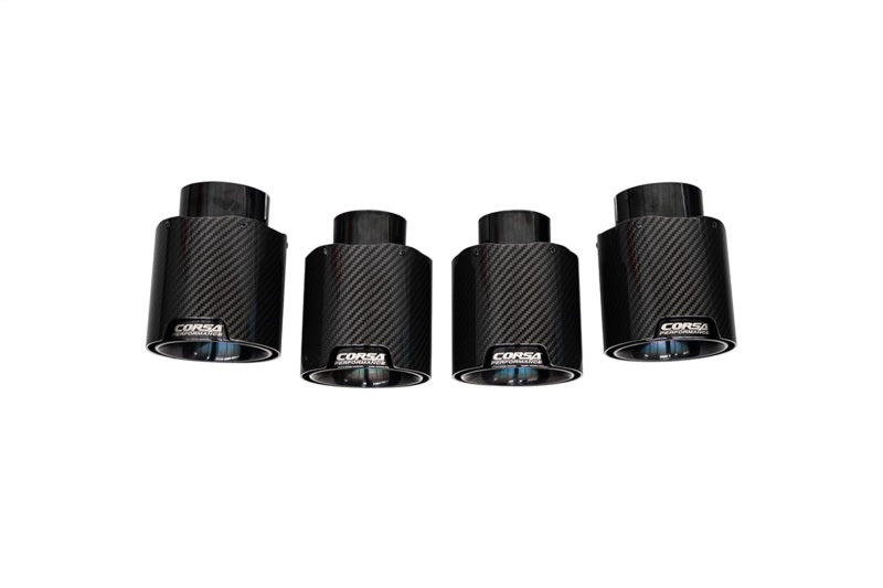 Corsa 20-25 Chevrolet Corvette C8 RWD 4.5in Carbon Fiber Black PVD Tip Kit (For Corsa Exhaust Only)