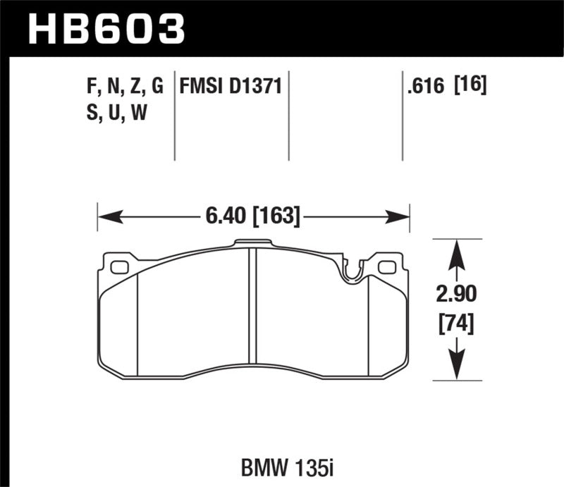 Hawk 08-13 BMW 135i 3.0L Base Front ER-1 Brake Pads