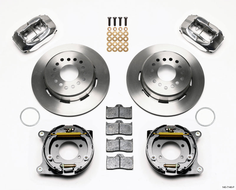Wilwood Forged Dynalite P/S Park Brake Kit Polished Ford 8.8 w/2.5in Offset-5 Lug