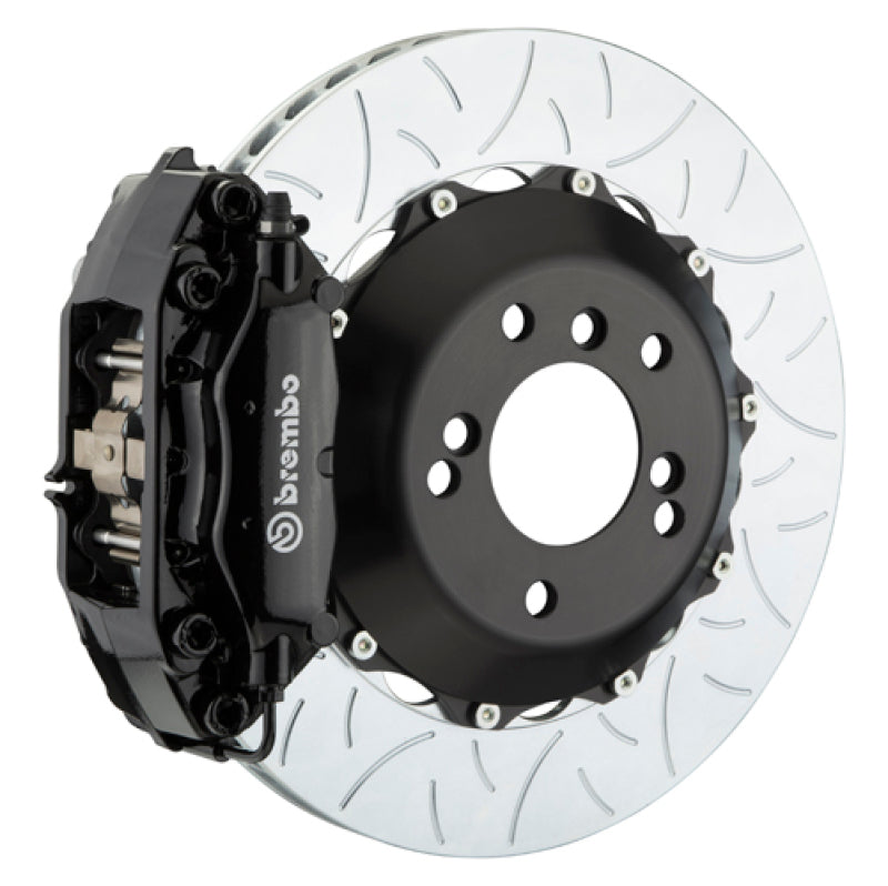 Brembo 04-10 5-Series (Excl. xDrive/M5) Rr GT BBK 4 Pist Cast 345x28 2pc Rotor Slotted Type3-Black