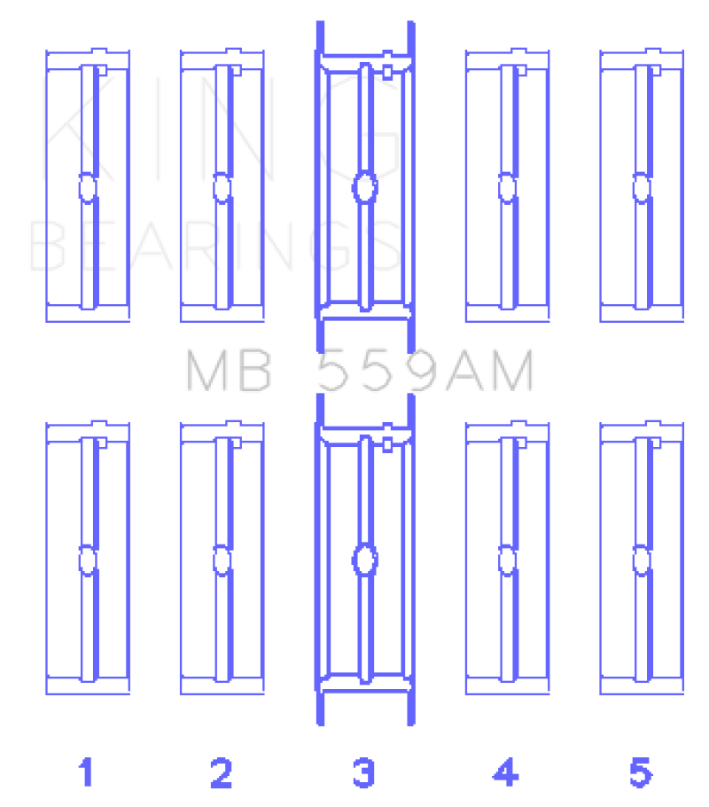 King Ford 330/352/360/390/410/428 Engine (Size 020) Main Bearing Set